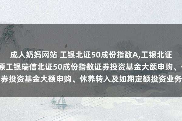成人奶妈网站 工银北证50成份指数A,工银北证50成份指数C: 对于复原工银瑞信北证50成份指数证券投资基金大额申购、休养转入及如期定额投资业务的公告