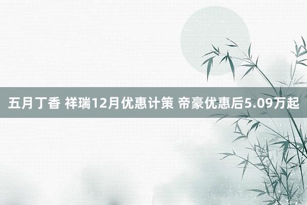 五月丁香 祥瑞12月优惠计策 帝豪优惠后5.09万起