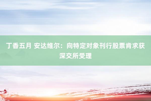 丁香五月 安达维尔:向特定对象刊行股票肯求获深交所受理
