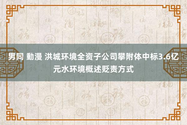 男同 動漫 洪城环境全资子公司攀附体中标3.6亿元水环境概述贬责方式