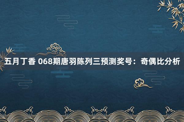 五月丁香 068期唐羽陈列三预测奖号：奇偶比分析