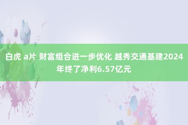白虎 a片 财富组合进一步优化 越秀交通基建2024年终了净利6.57亿元