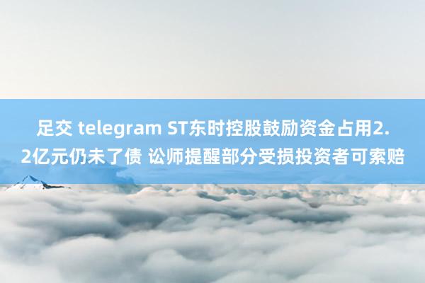 足交 telegram ST东时控股鼓励资金占用2.2亿元仍未了债 讼师提醒部分受损投资者可索赔