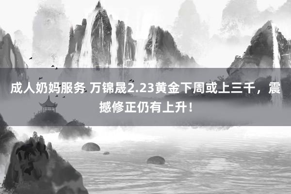 成人奶妈服务 万锦晟2.23黄金下周或上三千，震撼修正仍有上升！
