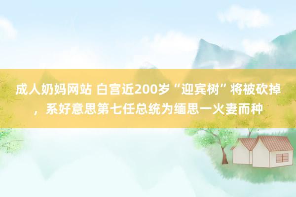 成人奶妈网站 白宫近200岁“迎宾树”将被砍掉，系好意思第七任总统为缅思一火妻而种