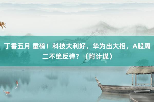 丁香五月 重磅！科技大利好，华为出大招，A股周二不绝反弹？（附计谋）