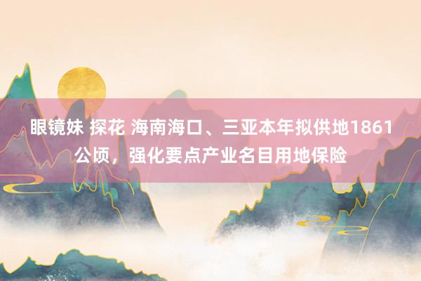 眼镜妹 探花 海南海口、三亚本年拟供地1861公顷，强化要点产业名目用地保险