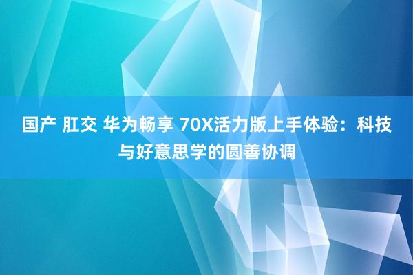 国产 肛交 华为畅享 70X活力版上手体验：科技与好意思学的圆善协调