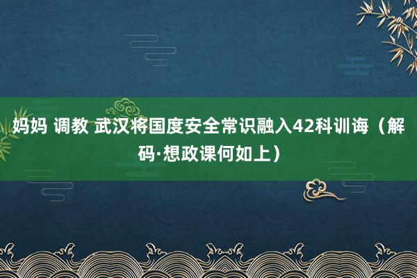 妈妈 调教 武汉将国度安全常识融入42科训诲（解码·想政课何如上）