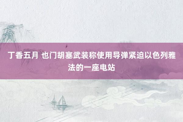 丁香五月 也门胡塞武装称使用导弹紧迫以色列雅法的一座电站