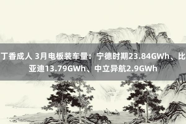 丁香成人 3月电板装车量：宁德时期23.84GWh、比亚迪13.79GWh、中立异航2.9GWh