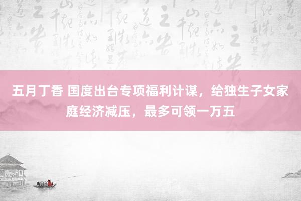 五月丁香 国度出台专项福利计谋，给独生子女家庭经济减压，最多可领一万五