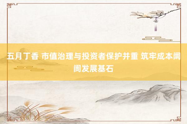 五月丁香 市值治理与投资者保护并重 筑牢成本阛阓发展基石